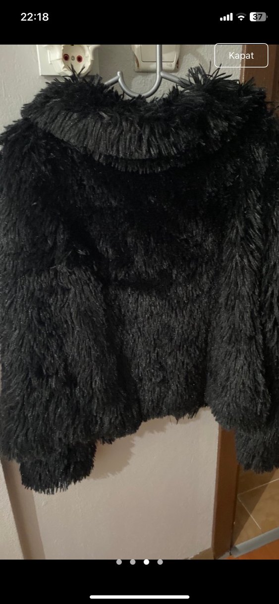 Siyah Midi Kadın Kürk Ceket - Görsel 4