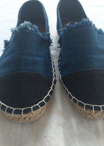 Kadın Lacivert Denim Dolgu Topuklu Espadril - Görsel 2