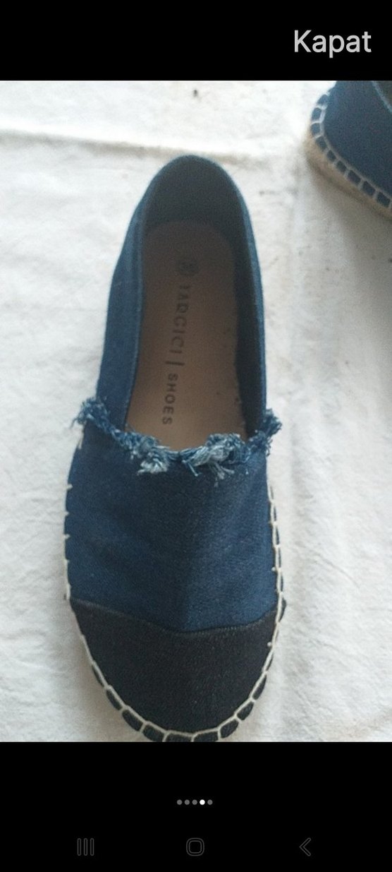 Kadın Lacivert Denim Dolgu Topuklu Espadril - Görsel 4