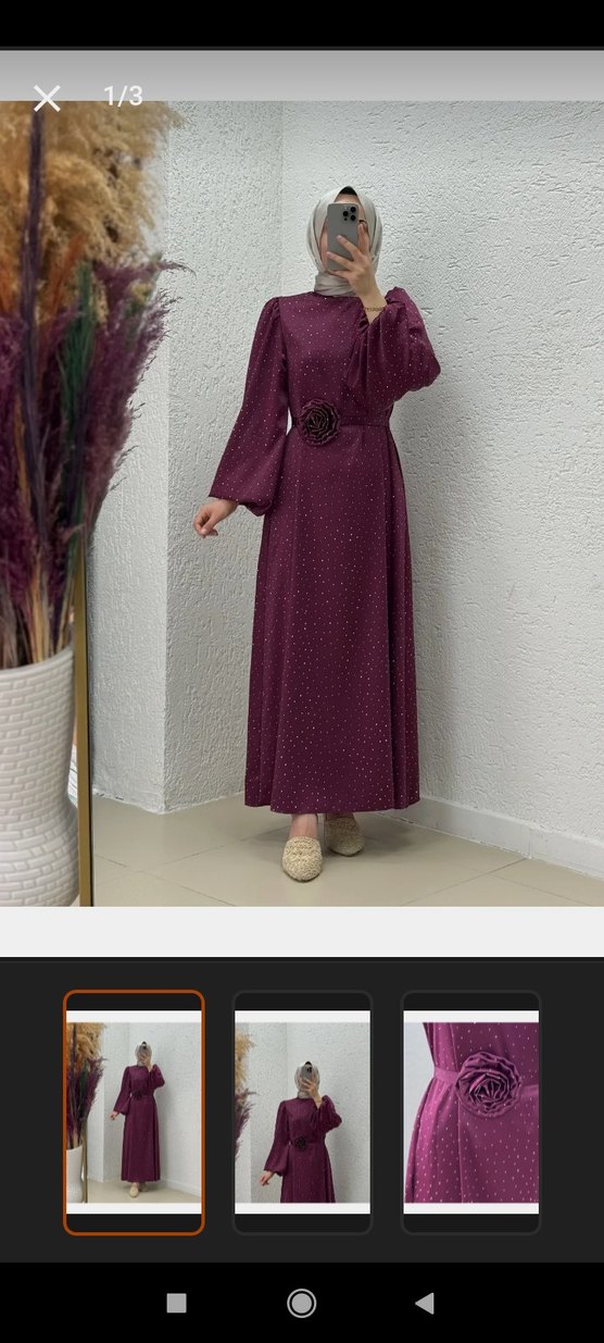 bordo tesettür abiye - Görsel 2