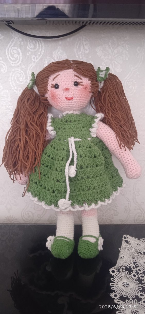 El Örgüsü Yeşil Bebek Oyuncak - Görsel 2