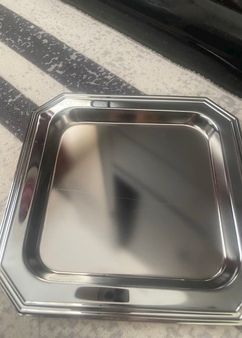 Parlak gümüş tepsi 6 adet - Görsel 6