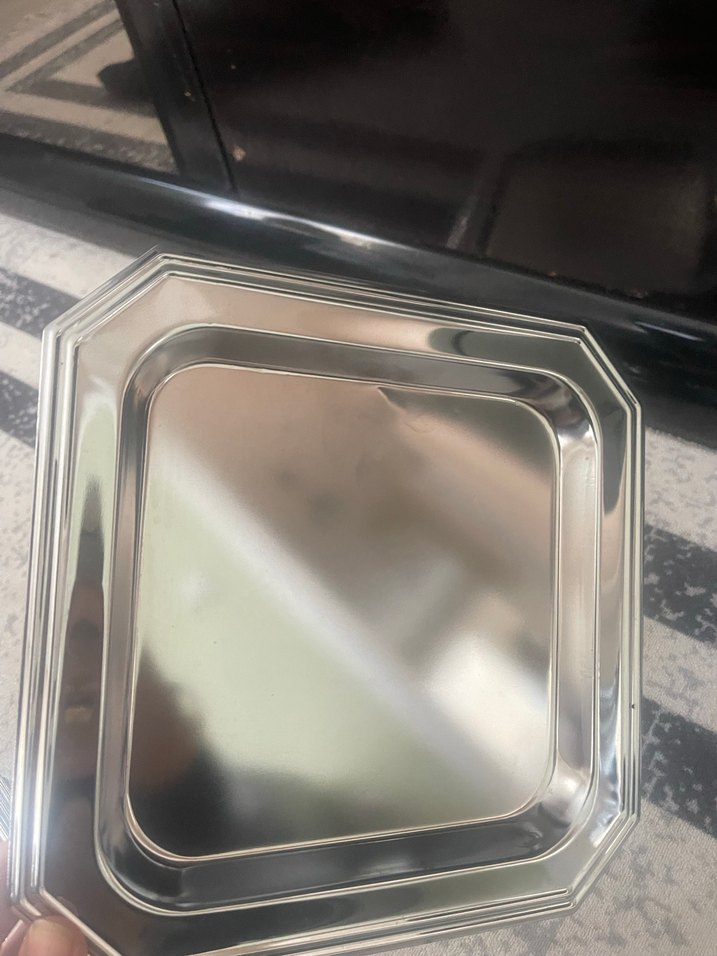 Parlak gümüş tepsi 6 adet - Görsel 3