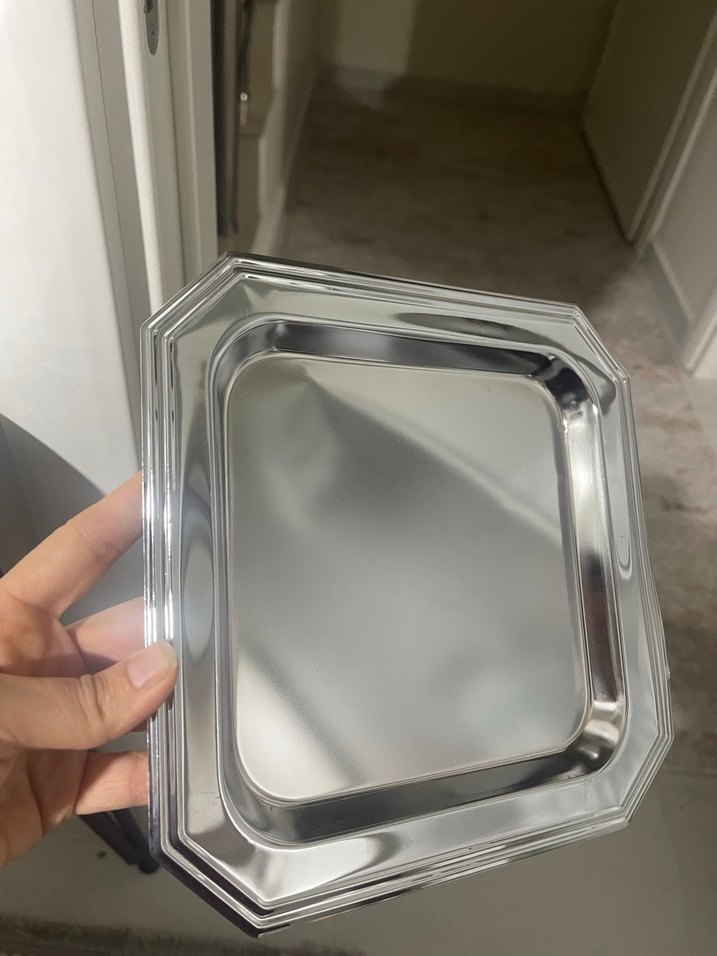 Parlak gümüş tepsi 6 adet - Görsel 2