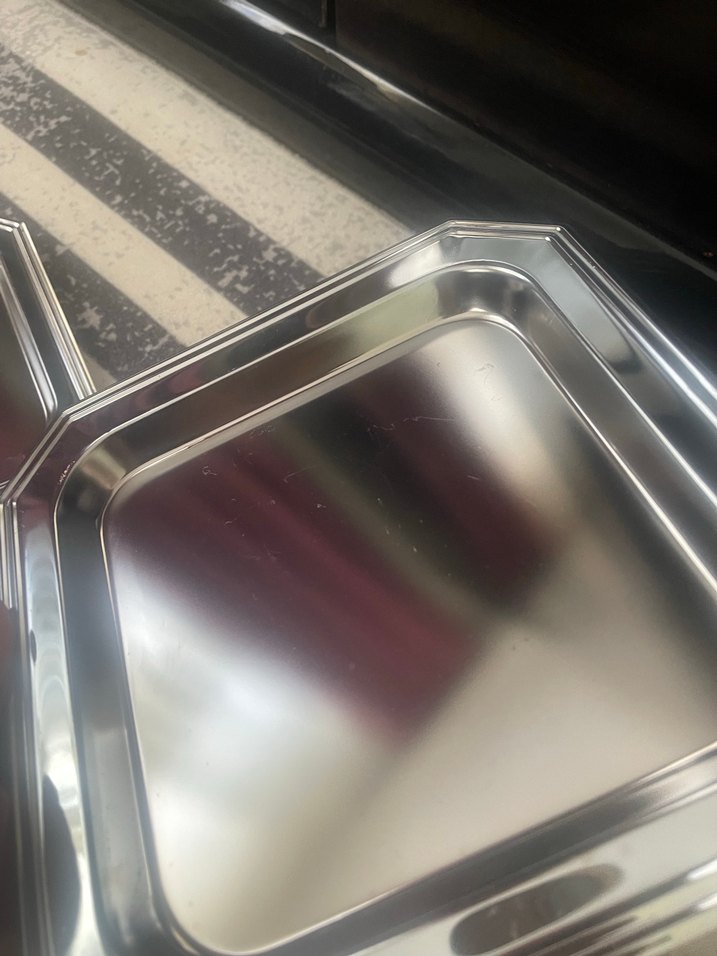 Parlak gümüş tepsi 6 adet - Görsel 5