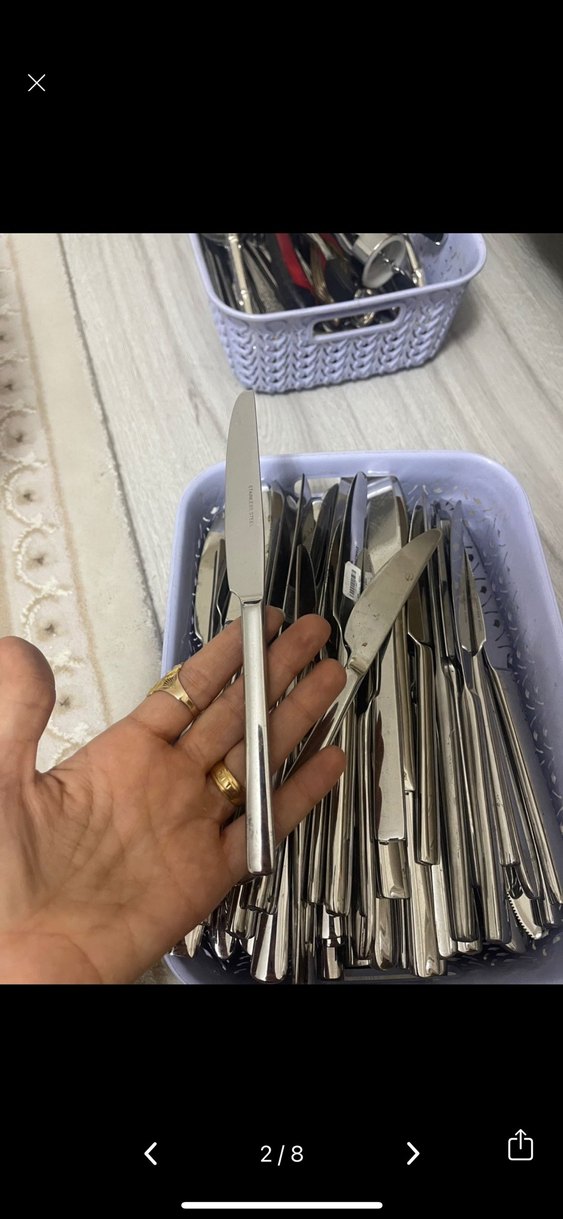 Gri Paslanmaz Çelik Bıçak Seti - Görsel 3