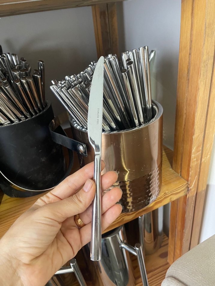 Gri Paslanmaz Çelik Bıçak Seti - Görsel 2