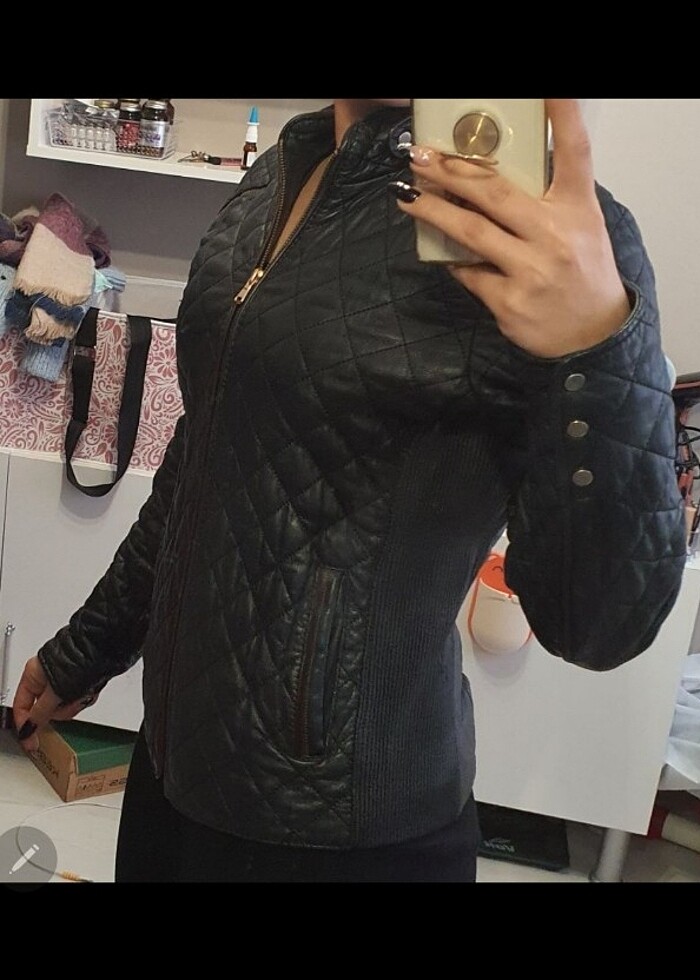 derimod hakiki deri kadın deri ceket - Görsel 2