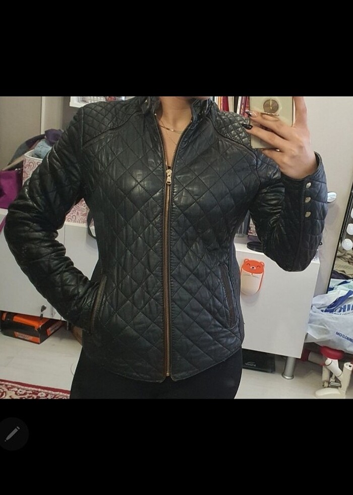 derimod hakiki deri kadın deri ceket - Görsel 5