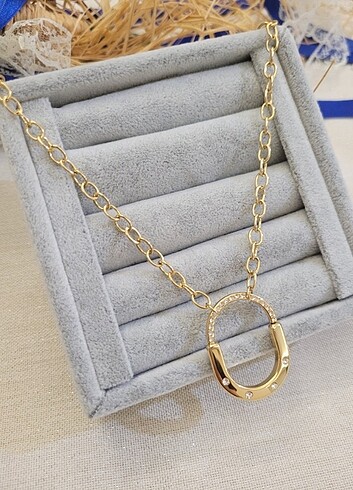 Tiffany&Co Çelik Tiffany model gold taşlı kolye