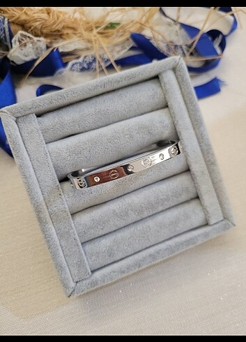 Cartier Çelik kare model taşlı kalın cartier