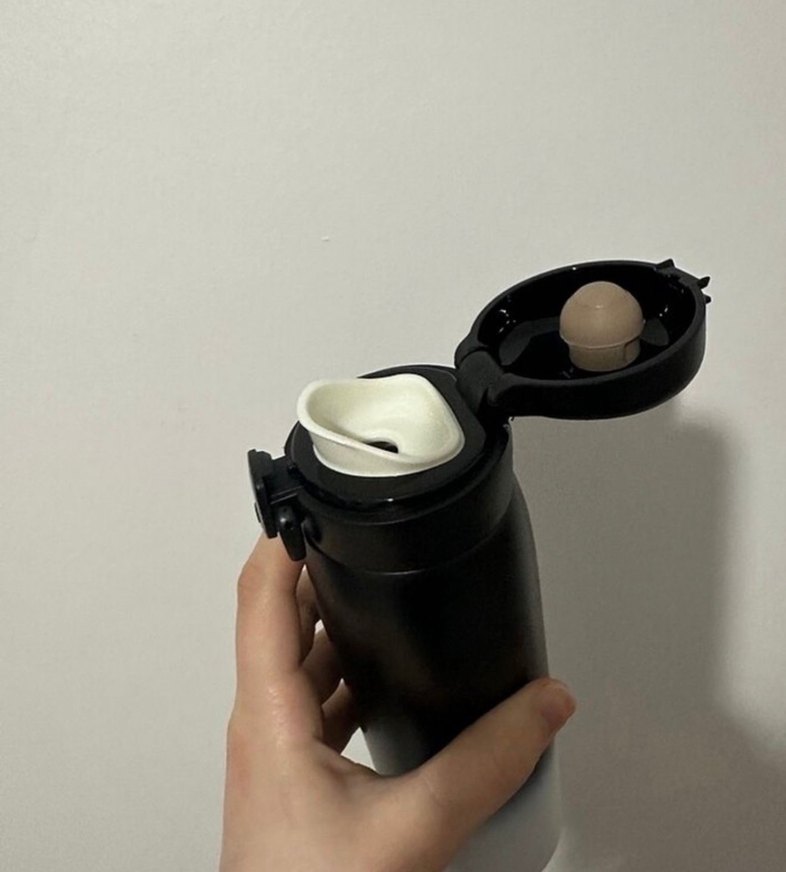 Siyah-Beyaz Termos Matara - Görsel 3