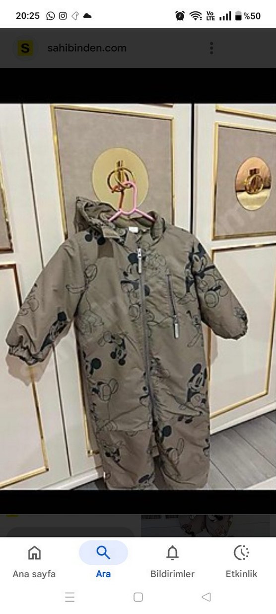 H&M astronot kar tulumu Mickey Mouse desenli Bebek Erkek Tulumu - Görsel 2