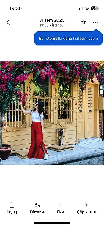 BSL FASHION Kiremit rengi yırtmacli pantolon