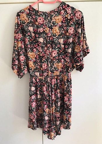 Çiçek Desenli V Yaka Bohem Tulum - Görsel 3