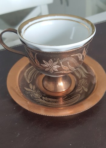 İşlemeli bakır kahve fincani - Görsel 3
