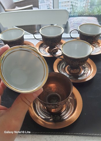 İşlemeli bakır kahve fincani - Görsel 4