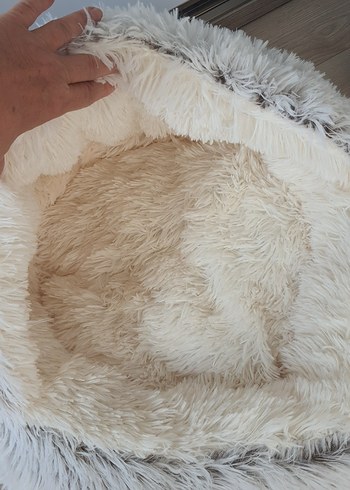 Bej ve gri tüylü kedi yatağı - Görsel 6