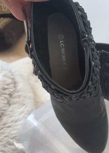 Siyah Deri Biker Kadın Bot - Görsel 5