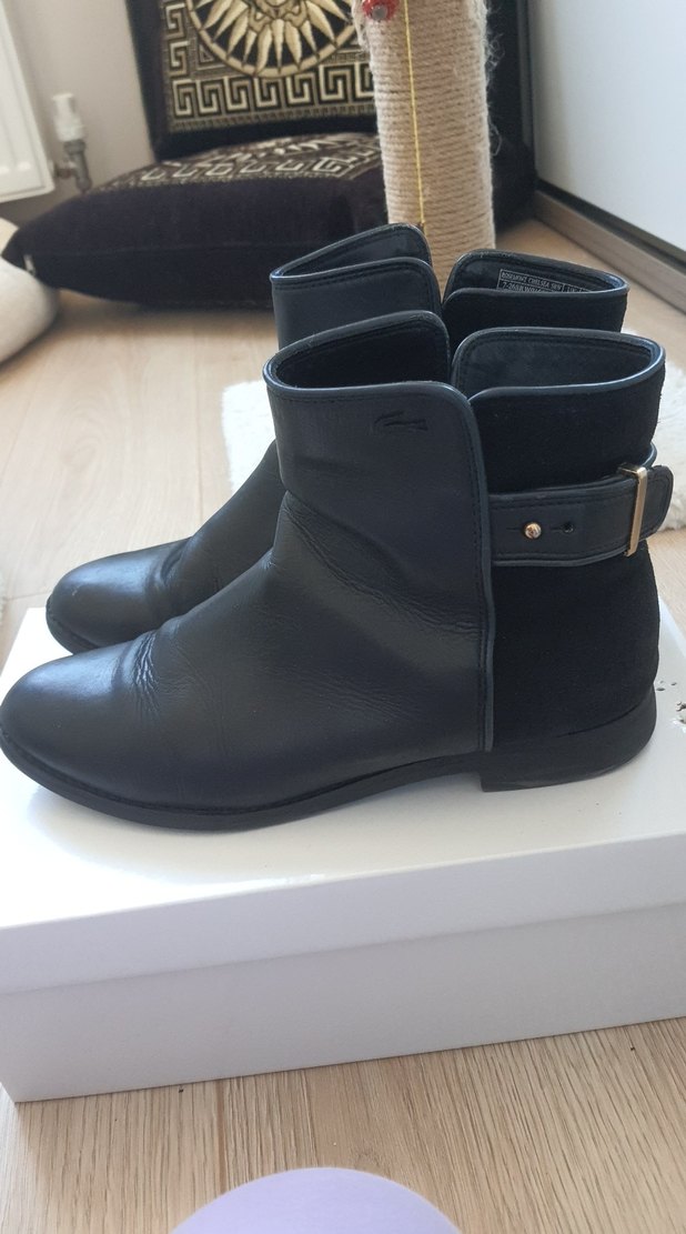 Siyah Deri Tokalı Kadın Bot - Görsel 5