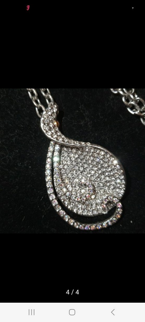 Beyaz Parlak Zincir Detaylı Uzun Kadın Kolye - Görsel 4