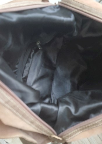 Bej Süet Yılan Desenli Zincir Detaylı Kadın Çanta - Görsel 5