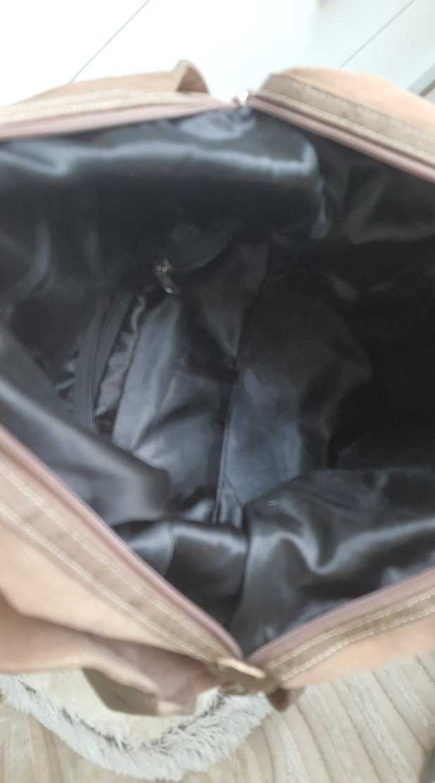 Bej Süet Yılan Desenli Zincir Detaylı Kadın Çanta - Görsel 5