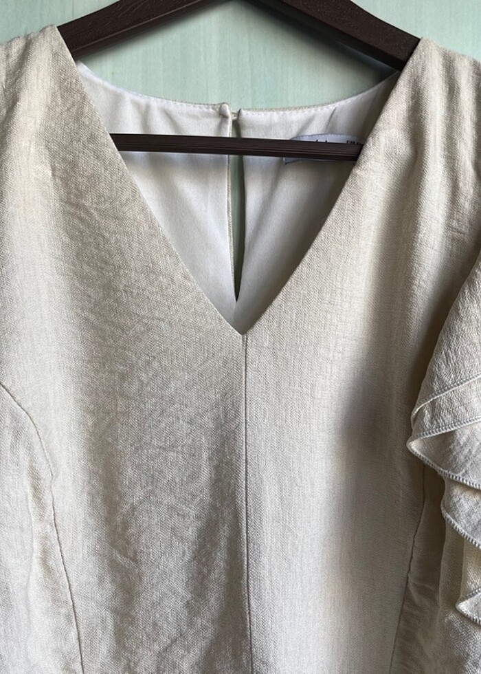 Krem elbise - Görsel 4