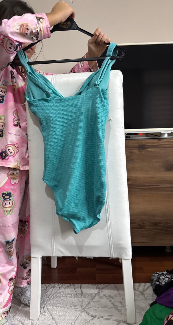 Turkuaz Bel Detaylı Strappy Mayo - Görsel 2