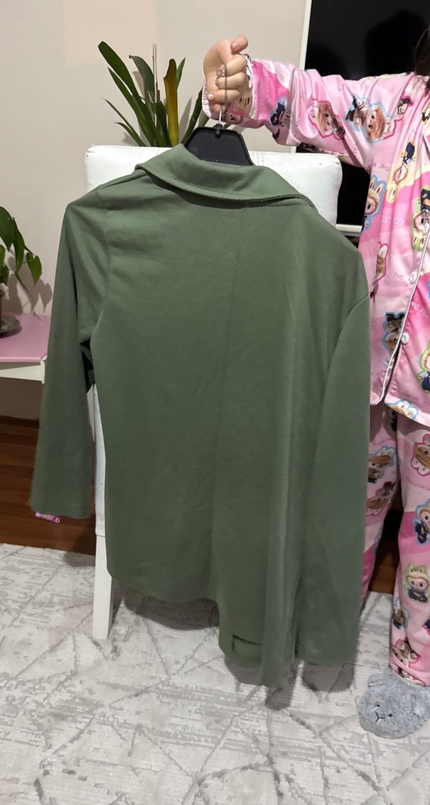 Haki Midi Hamile Ceket Düğmeli - Görsel 2