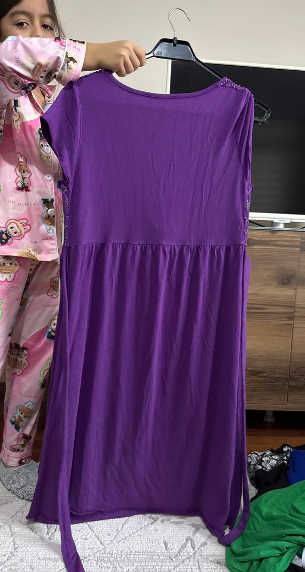 Bohem Mor Nakışlı Hamile Tunik - Görsel 2