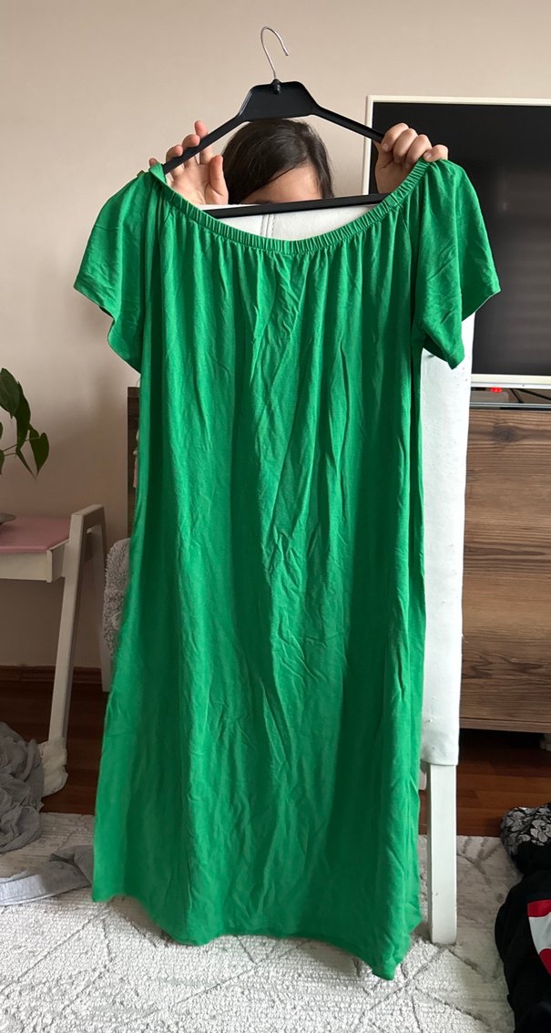 Yeşil Parlak Hamile ve Emzirme Gecelik - Görsel 2