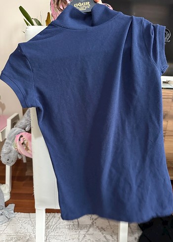 Kız Çocuk Lacivert Kısa Kollu Polo Tişört - Görsel 2