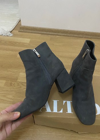 Antrasit Süet Topuklu Bot - Görsel 3