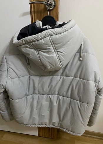 Gri Şişme Mont - Görsel 3