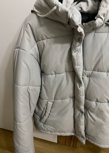 Gri Şişme Mont - Görsel 2