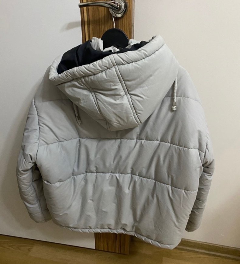 Gri Şişme Mont - Görsel 3