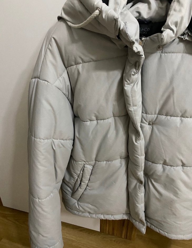 Gri Şişme Mont - Görsel 2