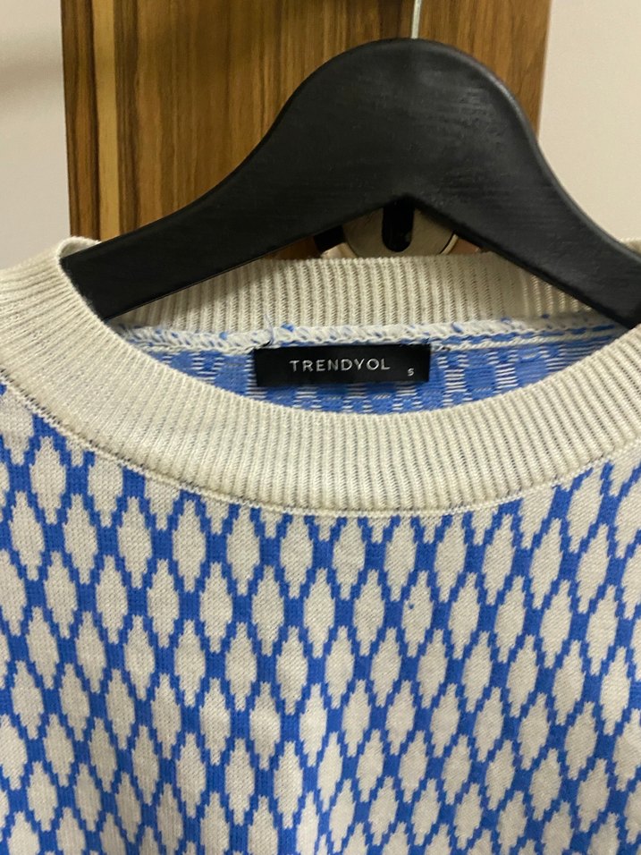 Mavi Kareli Kazak - Görsel 2