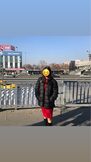 Diğer Balon kolu uzun rahat kışlık elbise