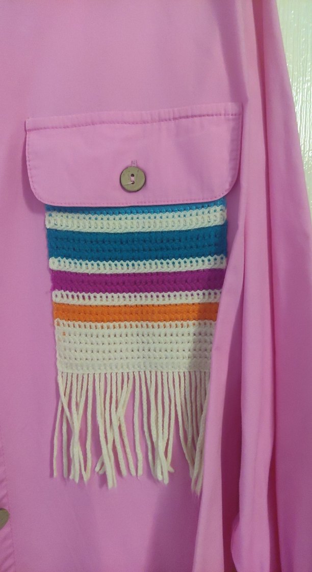 şeker Pembesi  Düğmeli  yazlık gömlek - Görsel 4