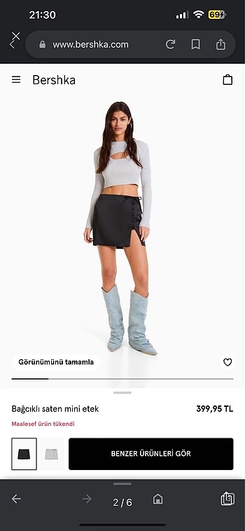 m Beden Zara bağcıklı kısa etek