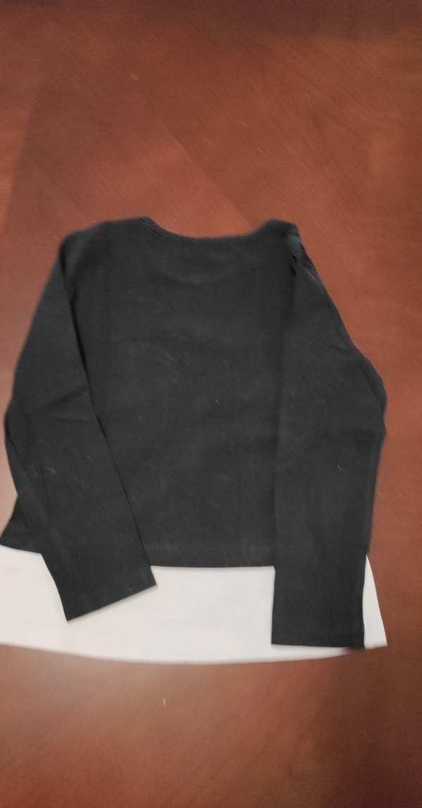 Düğmeli Siyah Kız Çocuk Sweatshirt - Görsel 2