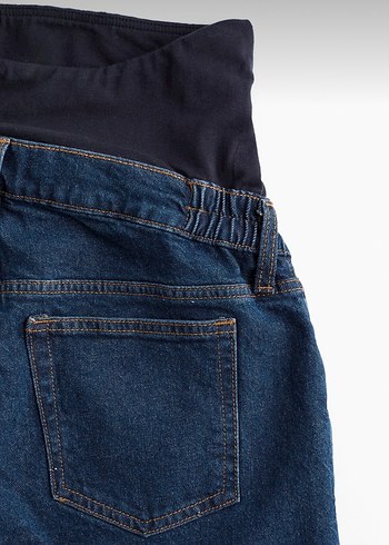 H&M Kemerli Koyu Mavi Hamile Kot Pantolon