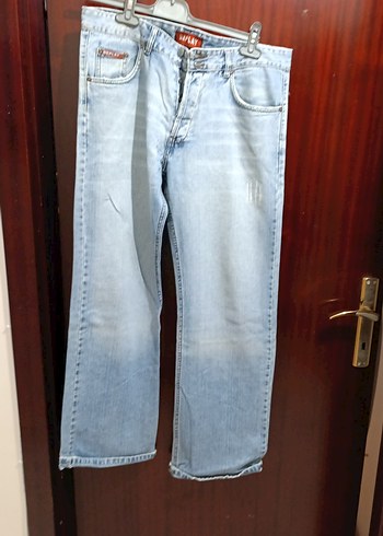 Mavi Rahat Kesim Midi Boy Kadın Kot Pantolon - Görsel 2