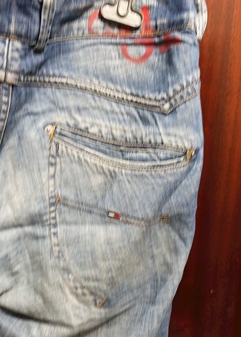 Mavi Bol Kesim Kot Pantolon - Görsel 8