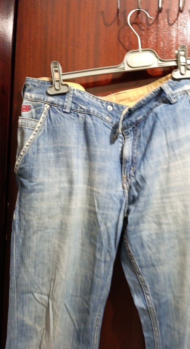 Mavi Bol Kesim Kot Pantolon - Görsel 3