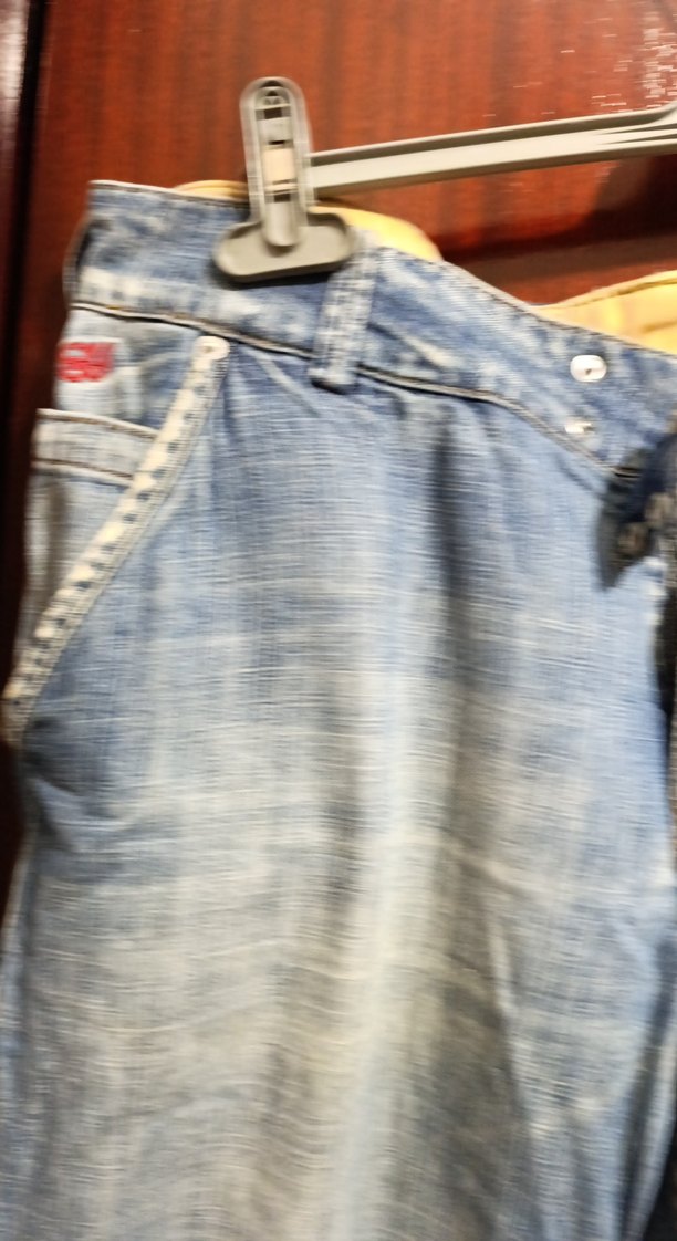 Mavi Bol Kesim Kot Pantolon - Görsel 4