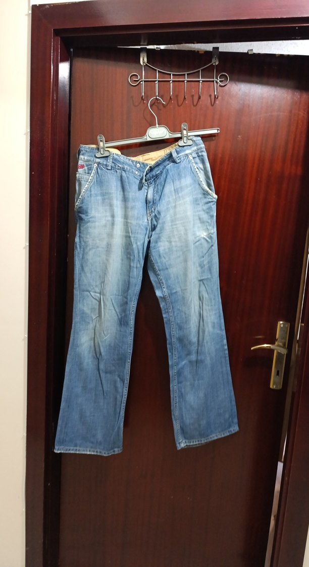 Mavi Bol Kesim Kot Pantolon - Görsel 2