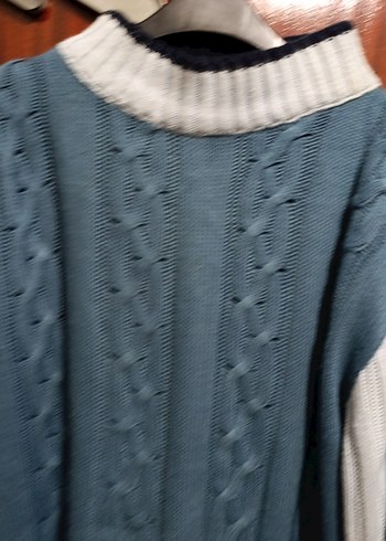 Erkek  Örgü Mavi Triko Kazak - Görsel 2